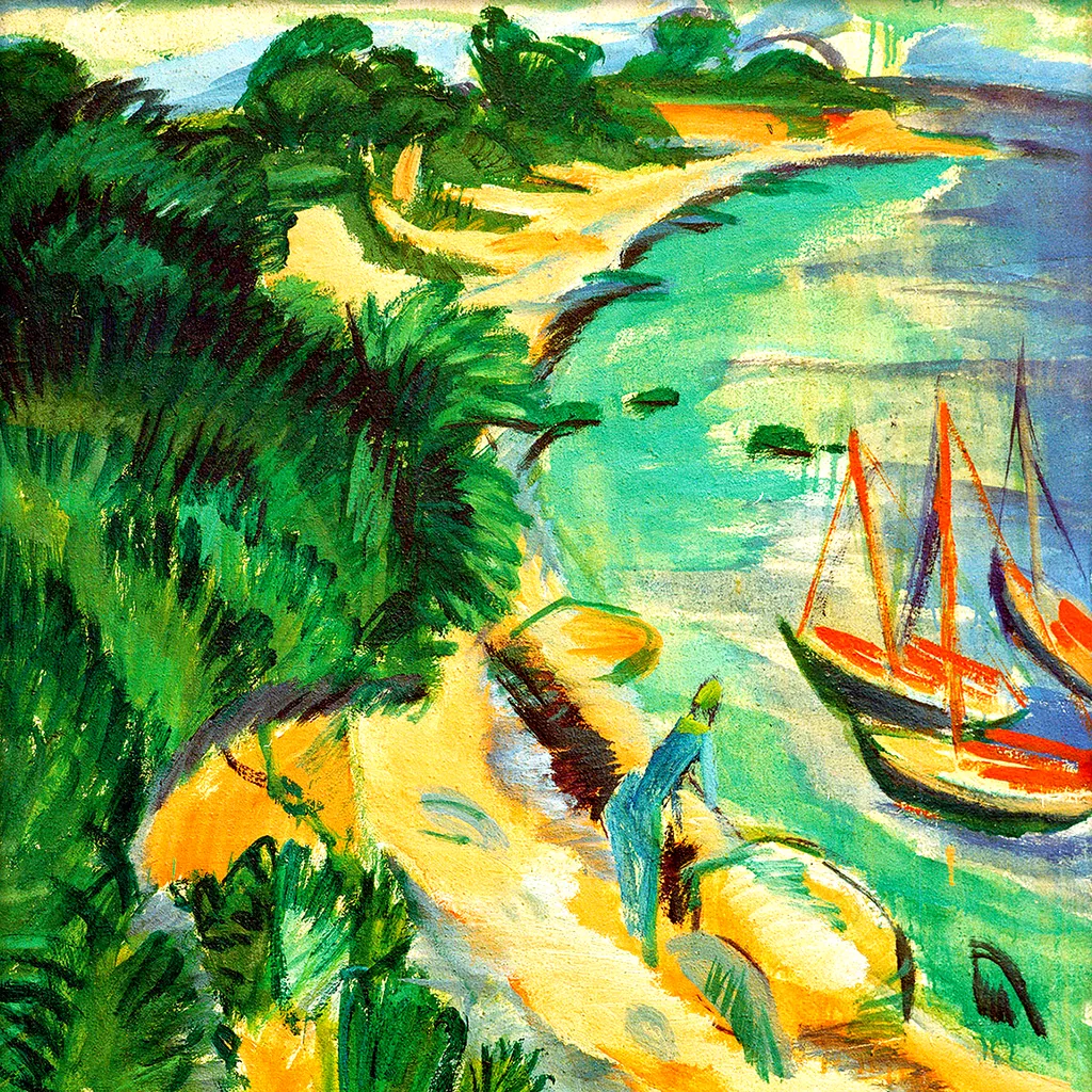 Ernst Ludwig Kirchner Fehmarn Baai Met Boten vierkant