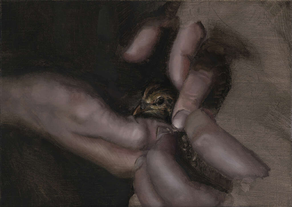 Arrival in a Paper Town III oil on canvas 22x31 cm 2018