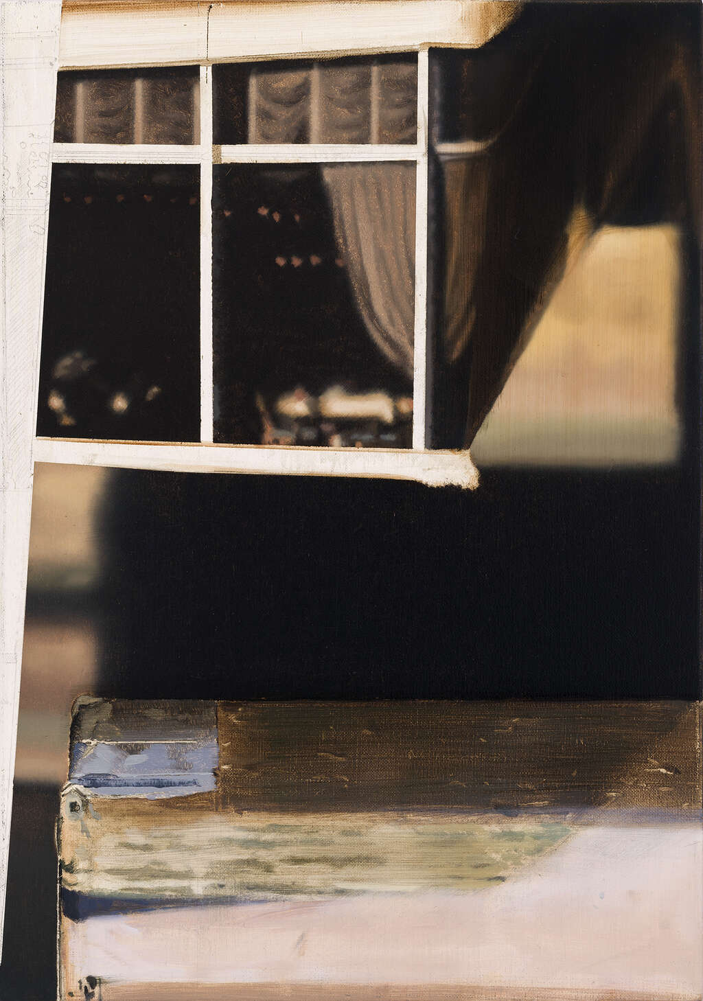 Arrival in a Paper Town VI acrylic and oil on canvas 44x31 cm 2018