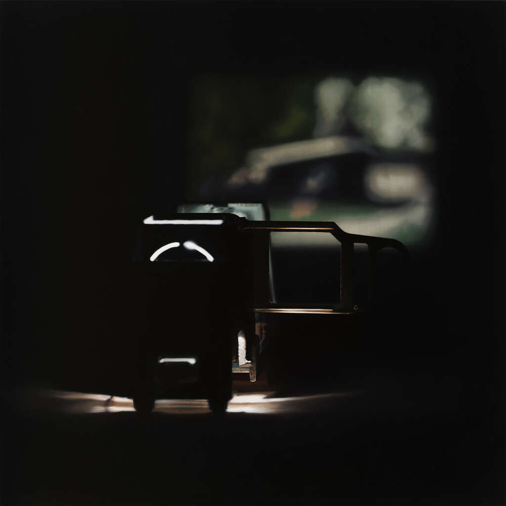 Still Life with a Slide Projector II acrylic and oil on Canvas 124x124 cm 2018