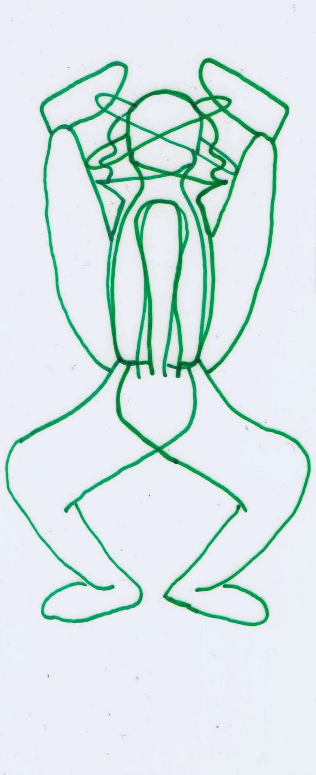 Chacun y apporte tout sauf le fait privé de son existence 2018 Transparent paper green ink 12 x 75 cm Cyriaque Villemaux