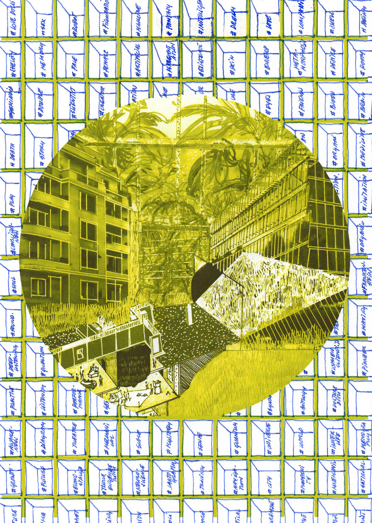 Tagging reflections on a scenography mixed media 297 x 21 cm Mira Sanders 2020 LD