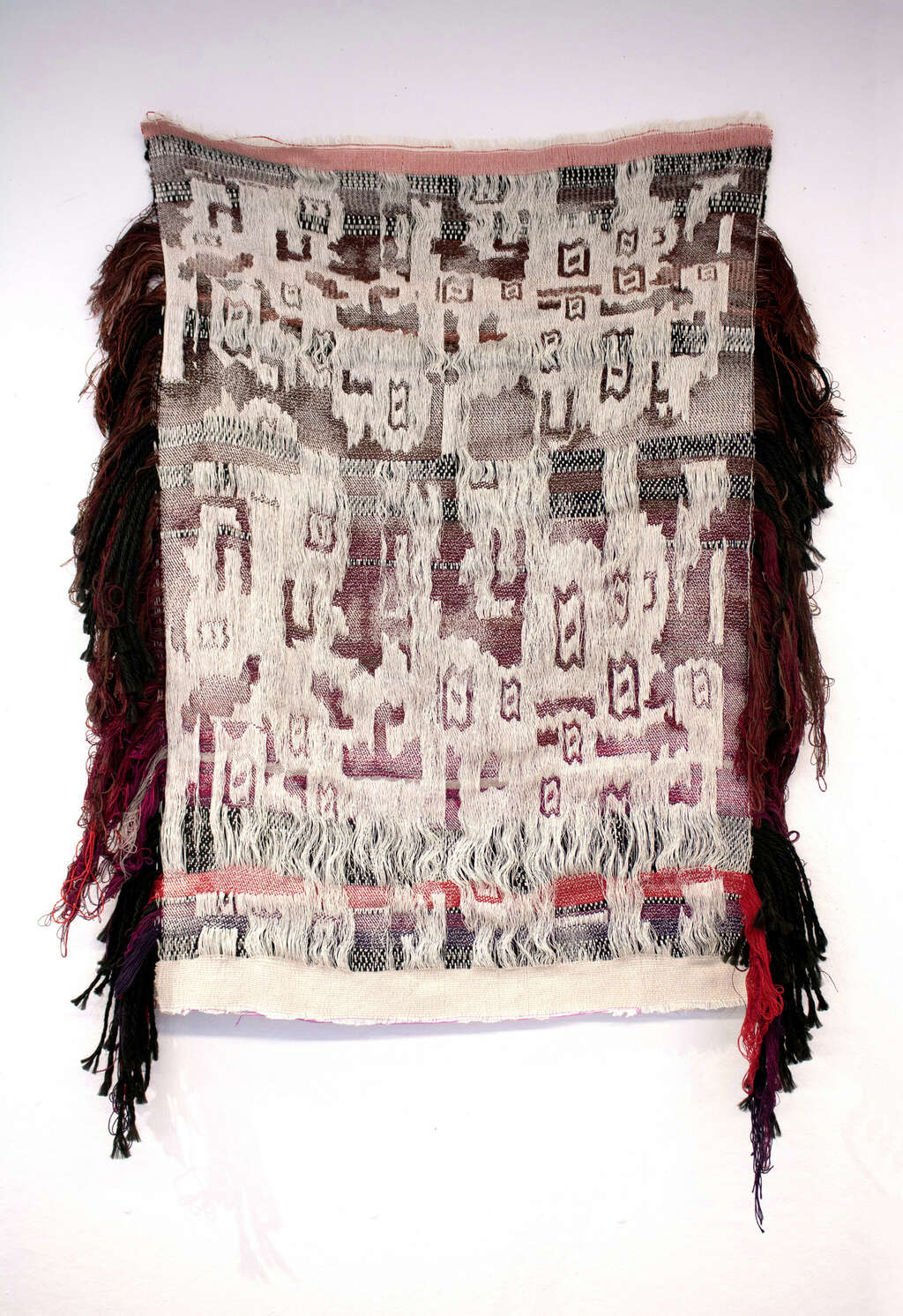 Huaca Prieta 2018 hand woven fabric on Jacquard loom wool polyester and cotton 115 x 86 cm